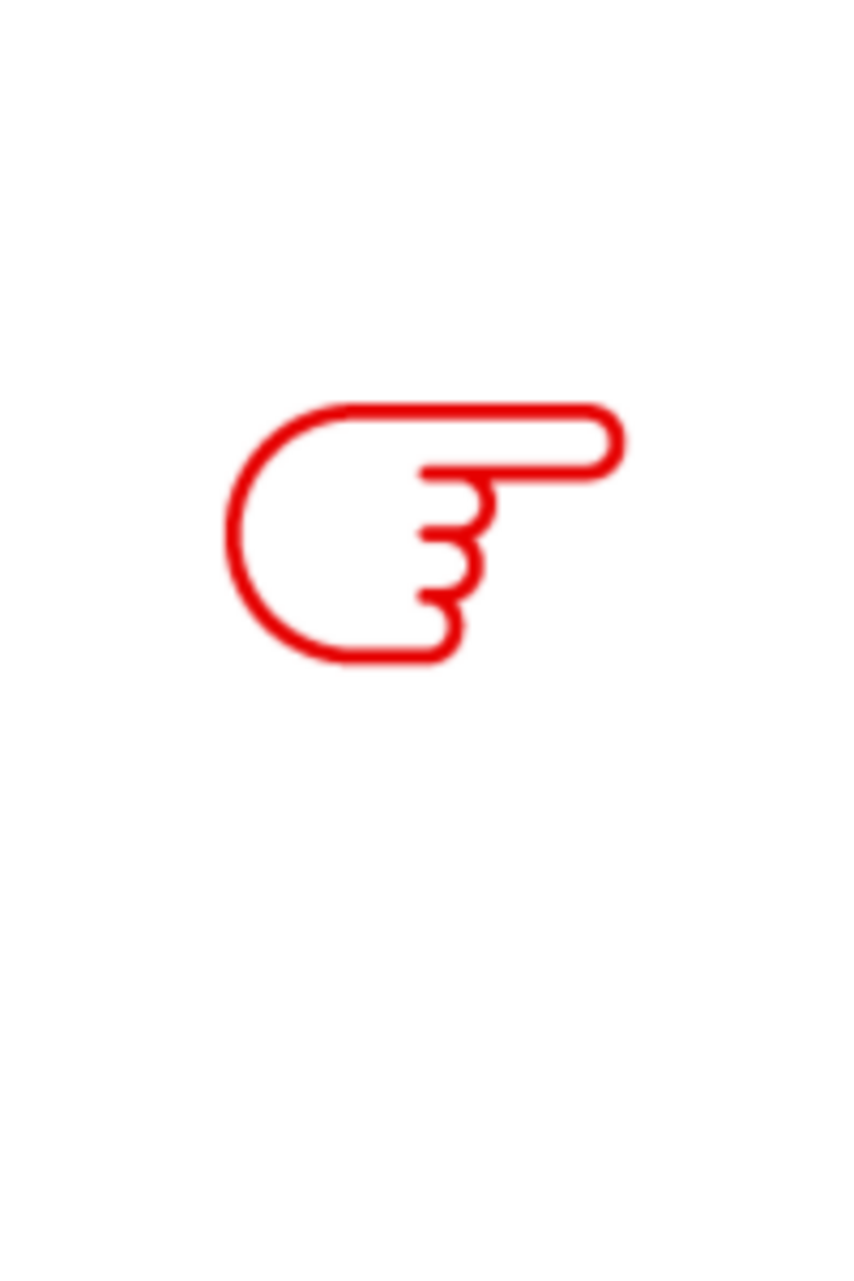 Piktogramm_Verlinkung Das Piktogramm ist eine Hand. Der Zeigefinger zeigt nach recht zu den Links zu Facebook und Instagram