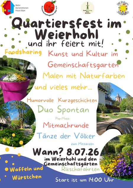 Quartiersfest im Weierhohl Einladungsplakat zum Quartiersfest im Weierhohl am 08.07.2026